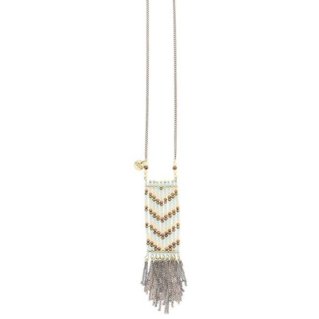 COLLAR LARGO CUENTAS FLECOS