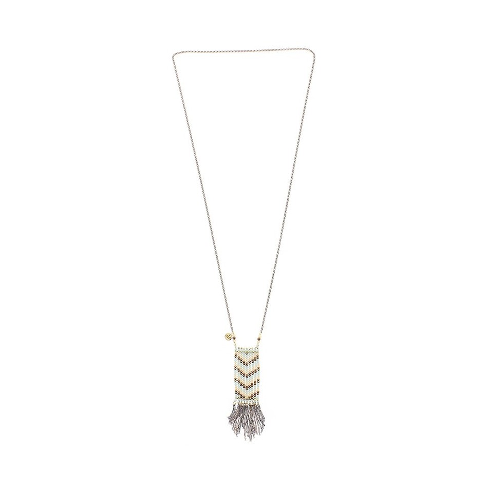 COLLAR LARGO CUENTAS FLECOS