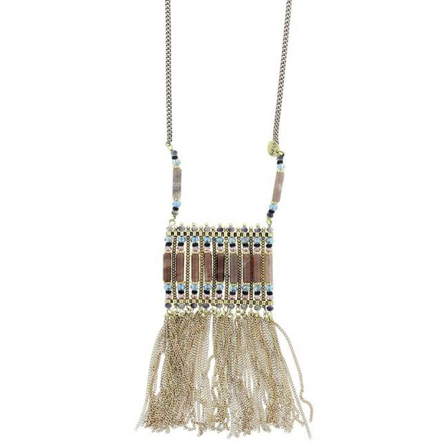 COLLAR LARGO COLG. CUENTAS FLECOS