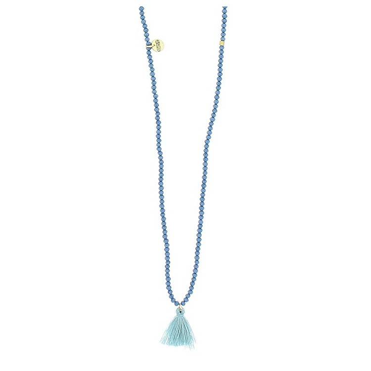 TASSEL FACETED BEADS LONG NECKLACE