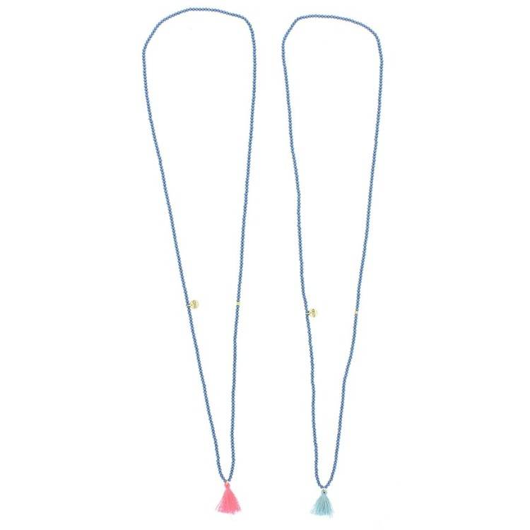 TASSEL FACETED BEADS LONG NECKLACE 2