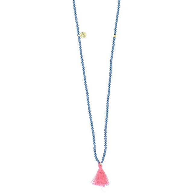 TASSEL FACETED BEADS LONG NECKLACE