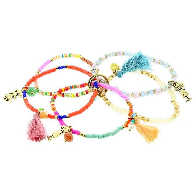 BRACELET 4 STRAPS BEADS