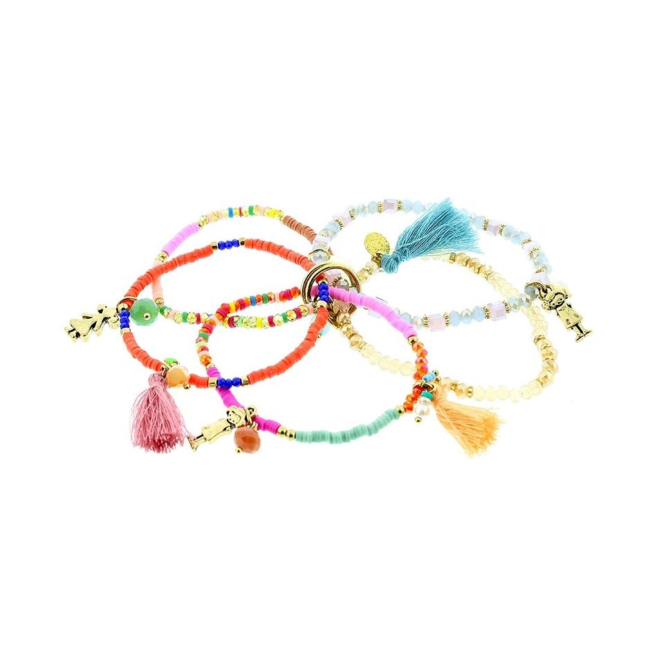 BRACELET 4 STRAPS BEADS