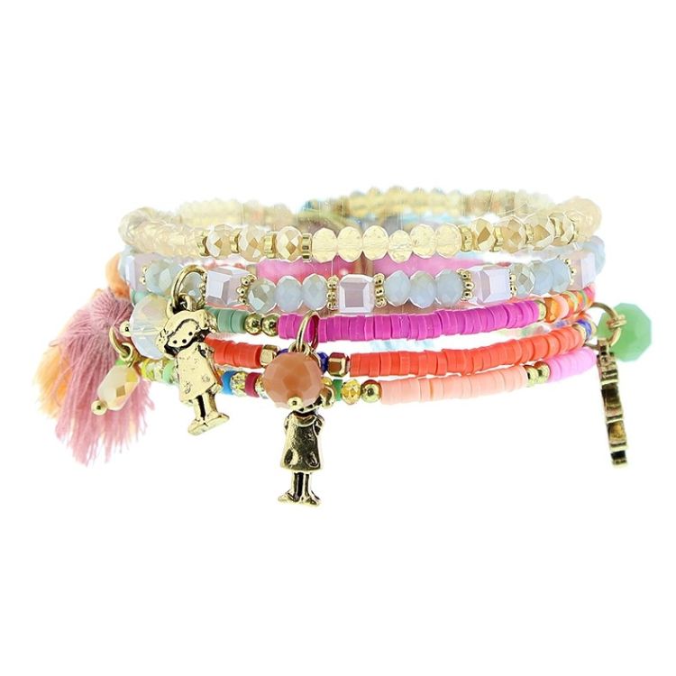 BRACELET 4 STRAPS BEADS 2