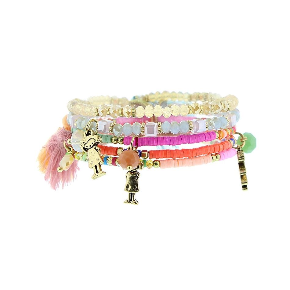 BRACELET 4 STRAPS BEADS