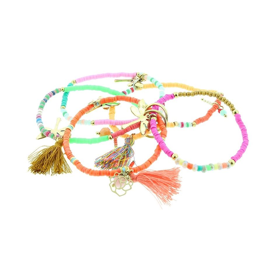 PULSERA 4 TIRAS CUENTAS
