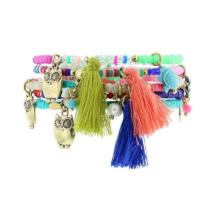 PULSERA 4 TIRAS CUENTAS