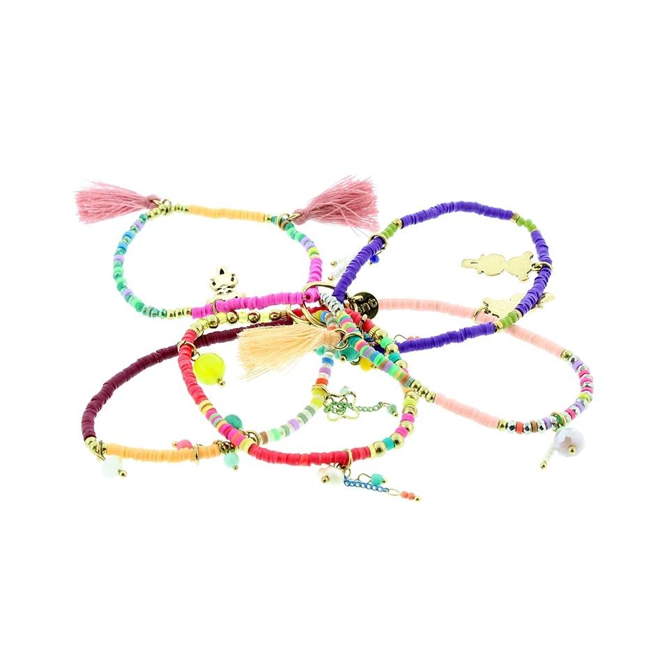 BRACELET 4 STRAPS BEADS