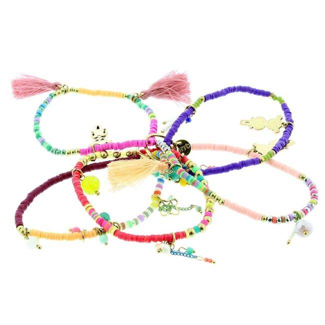 PULSERA 4 TIRAS CUENTAS