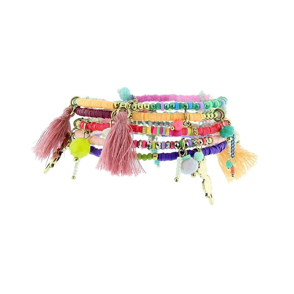 BRACELET 4 STRAPS BEADS