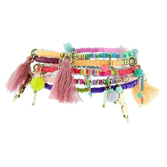 PULSERA 4 TIRAS CUENTAS