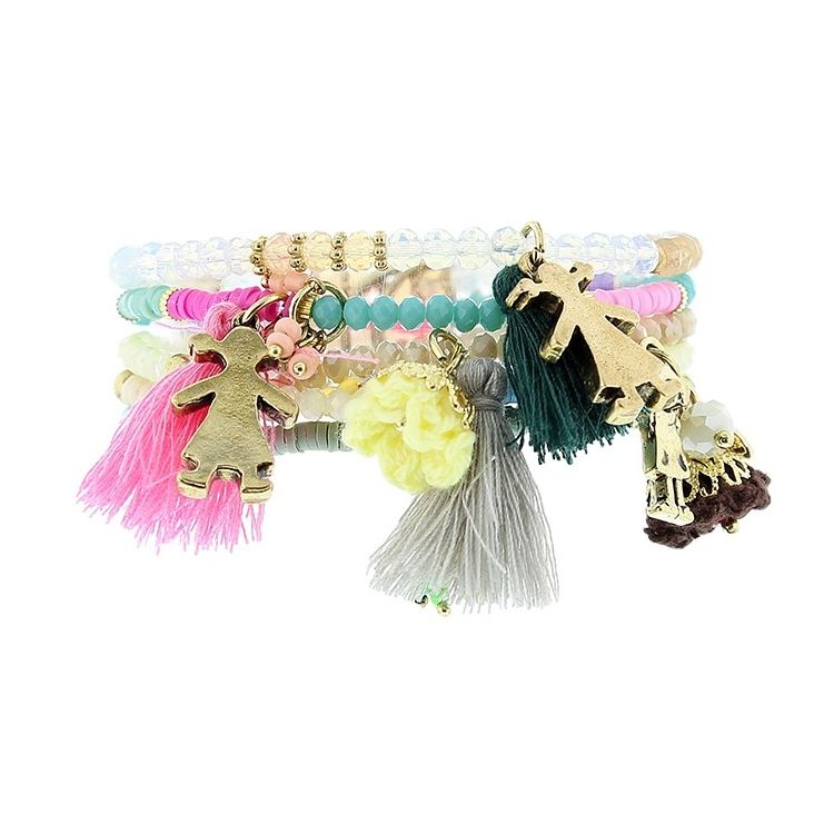 PULSERA 4 TIRAS CUENTAS