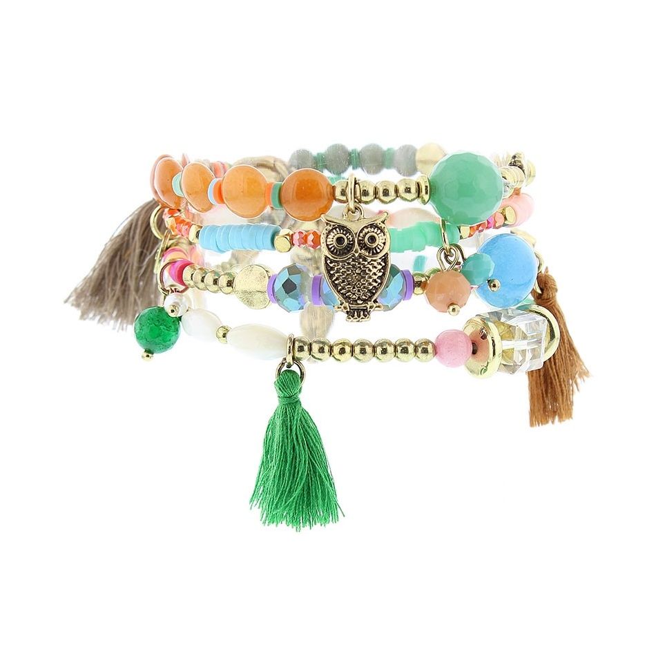 PULSERA 4 TIRAS CUENTAS