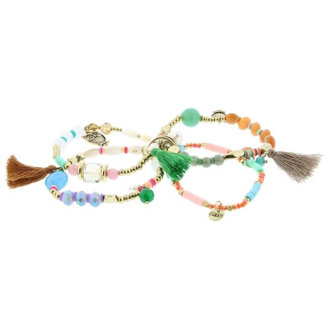 BRACELET 4 STRAPS BEADS
