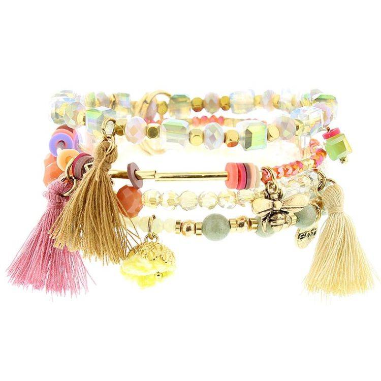PULSERA 4 TIRAS CUENTAS