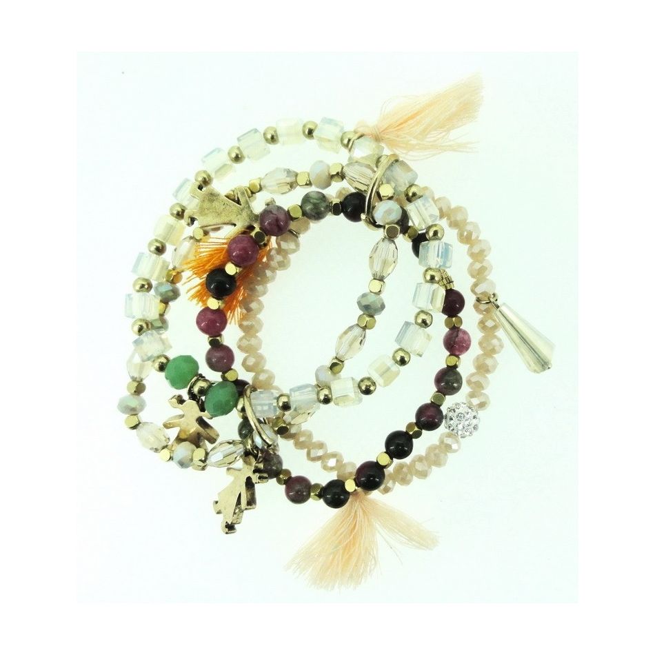PULSERA 4 TIRAS CUENTAS