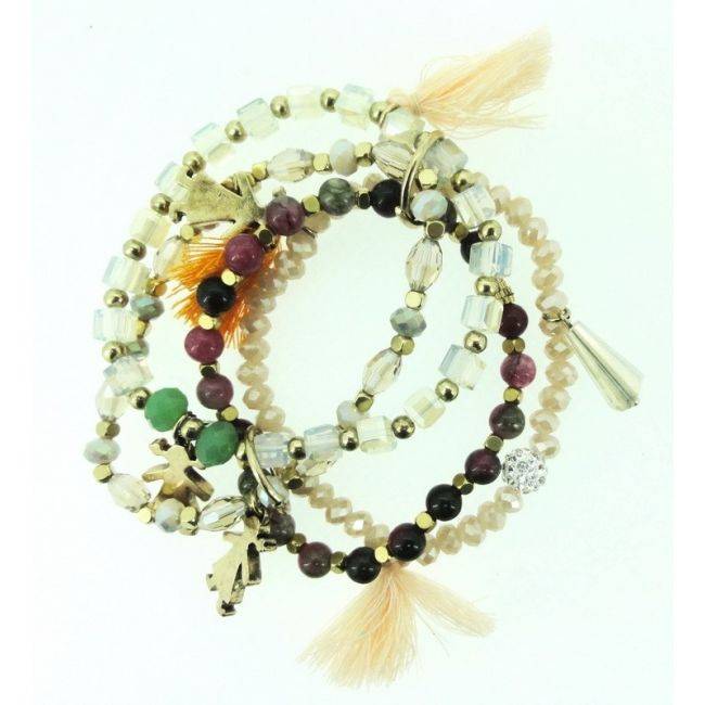 PULSERA 4 TIRAS CUENTAS