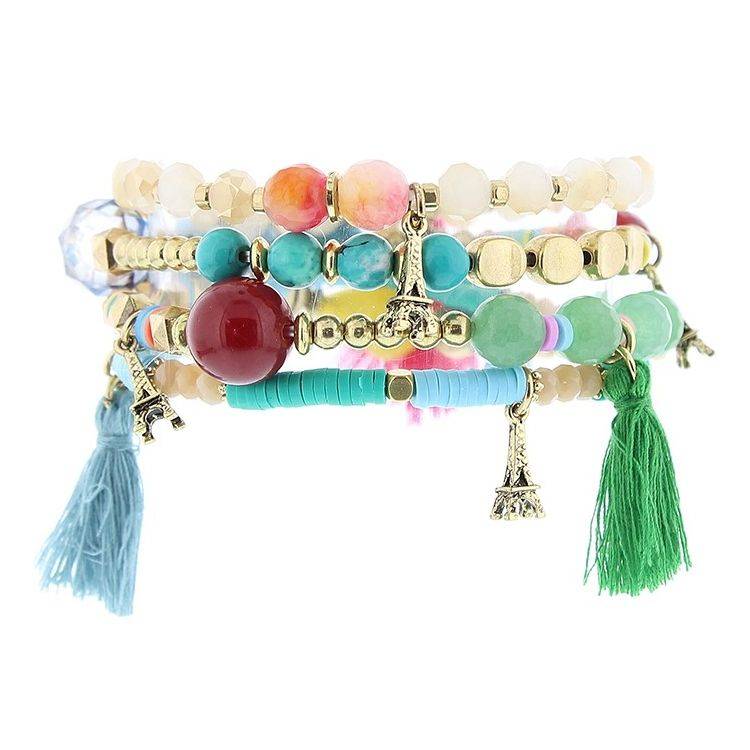 BRACELET 4 STRAPS BEADS 2