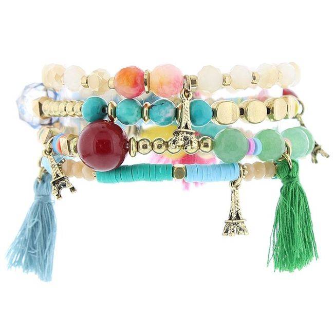 BRACELET 4 STRAPS BEADS