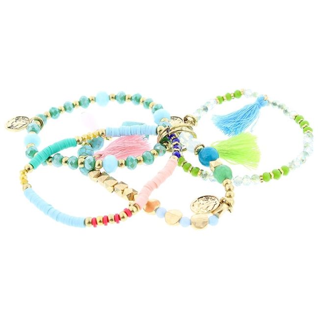 PULSERA 4 TIRAS CUENTAS