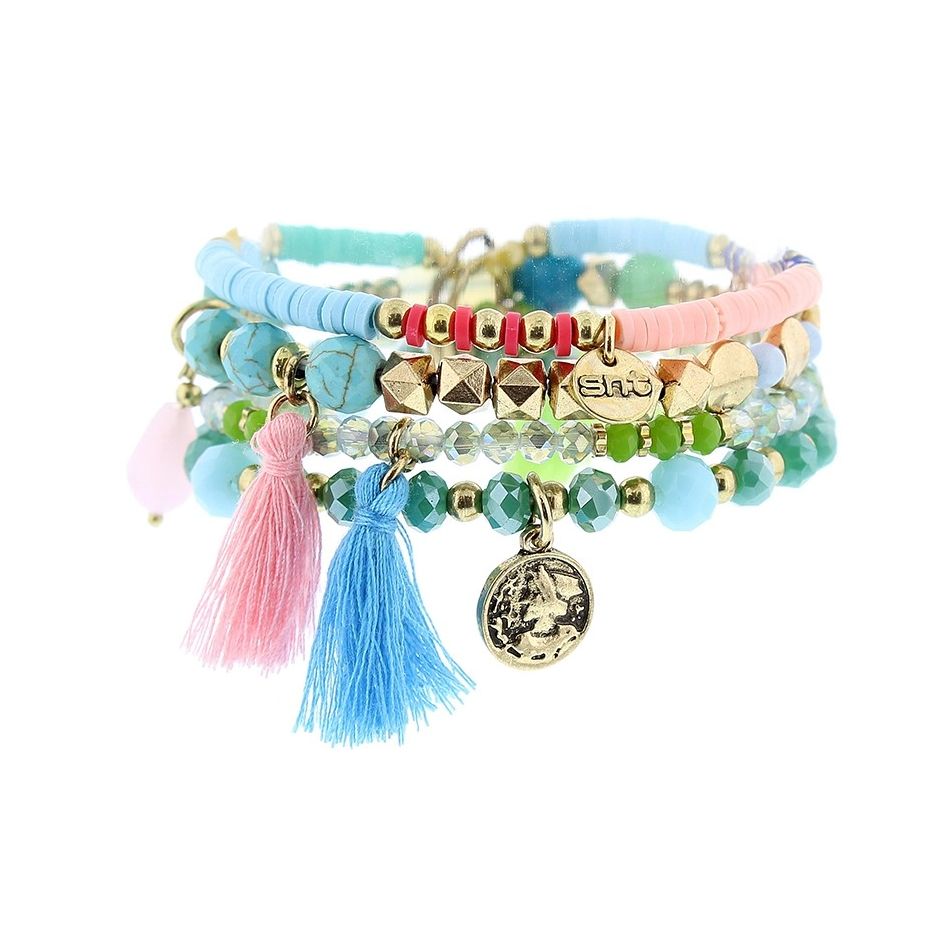 PULSERA 4 TIRAS CUENTAS