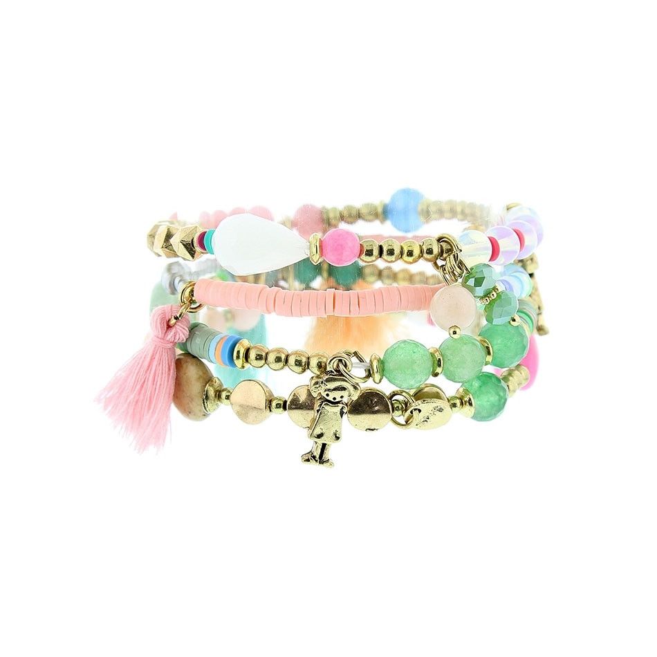 PULSERA 4 TIRAS CUENTAS