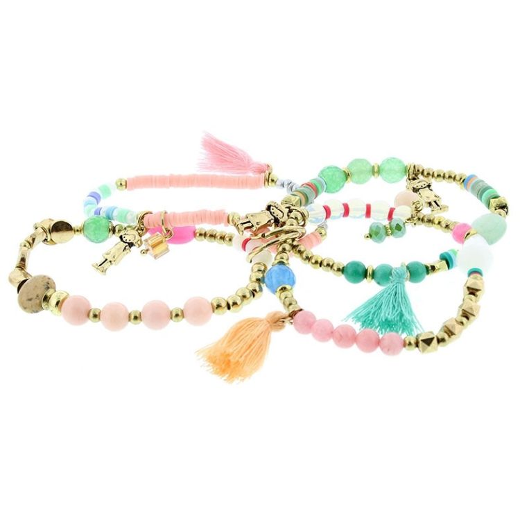 BRACELET 4 STRAPS BEADS 2