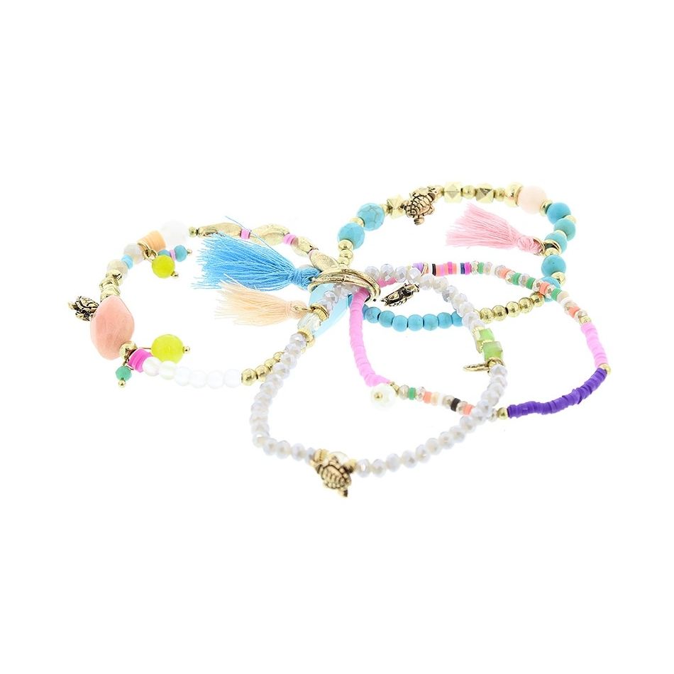 PULSERA 4 TIRAS CUENTAS