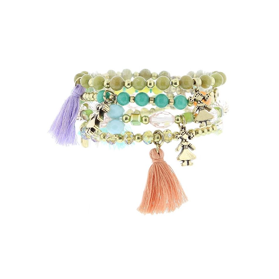 PULSERA 4 TIRAS CUENTAS