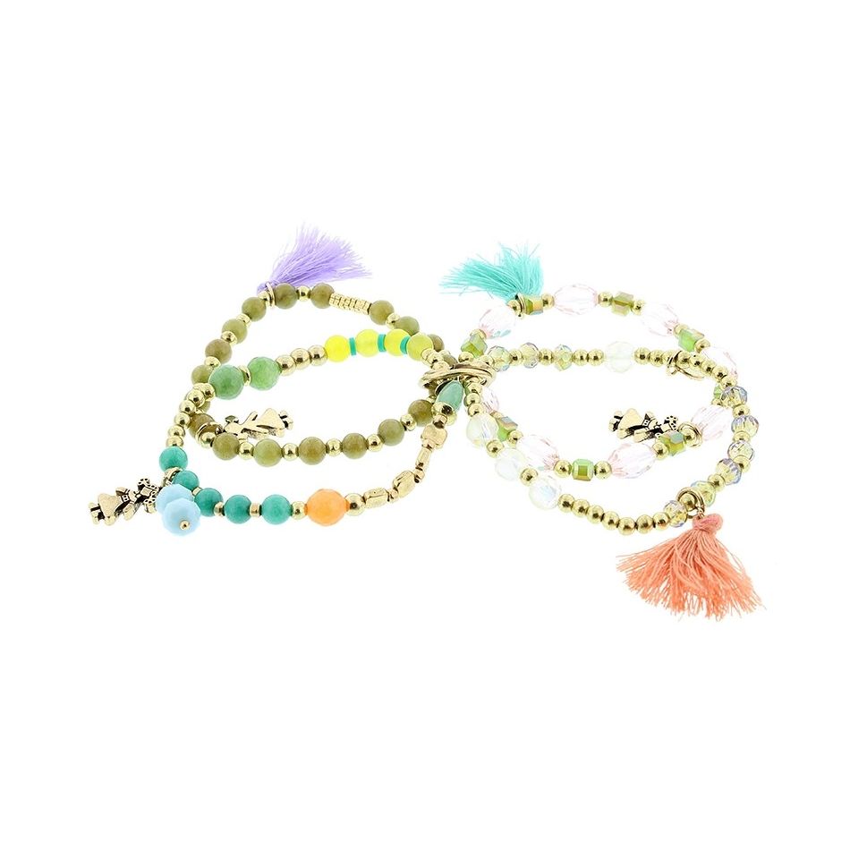 BRACELET 4 STRAPS BEADS