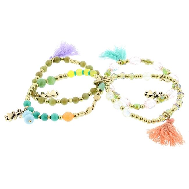 BRACELET 4 STRAPS BEADS