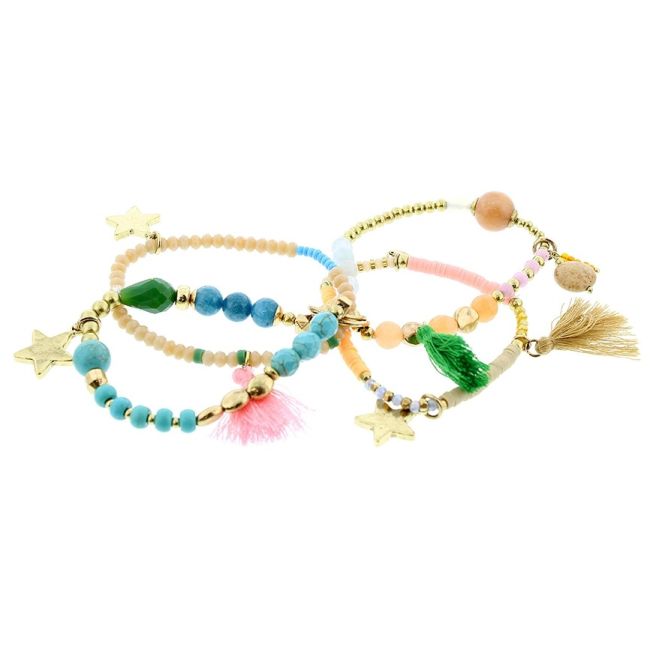 PULSERA 4 TIRAS CUENTAS