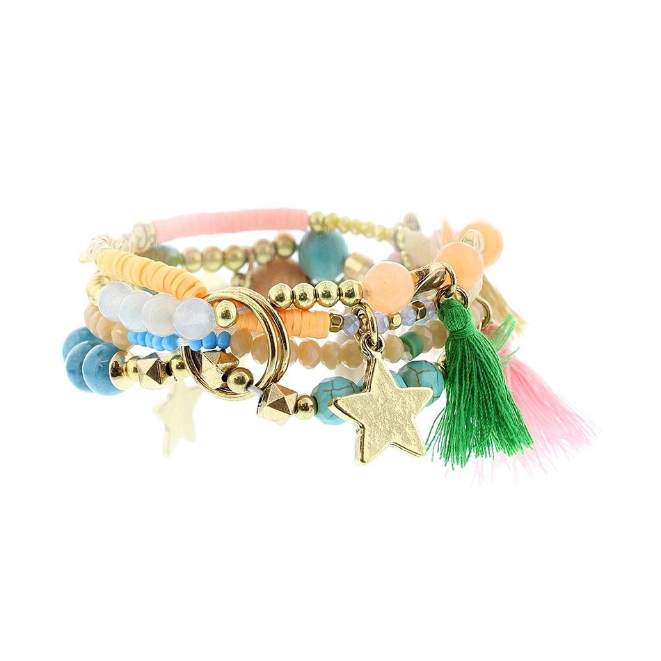 PULSERA 4 TIRAS CUENTAS