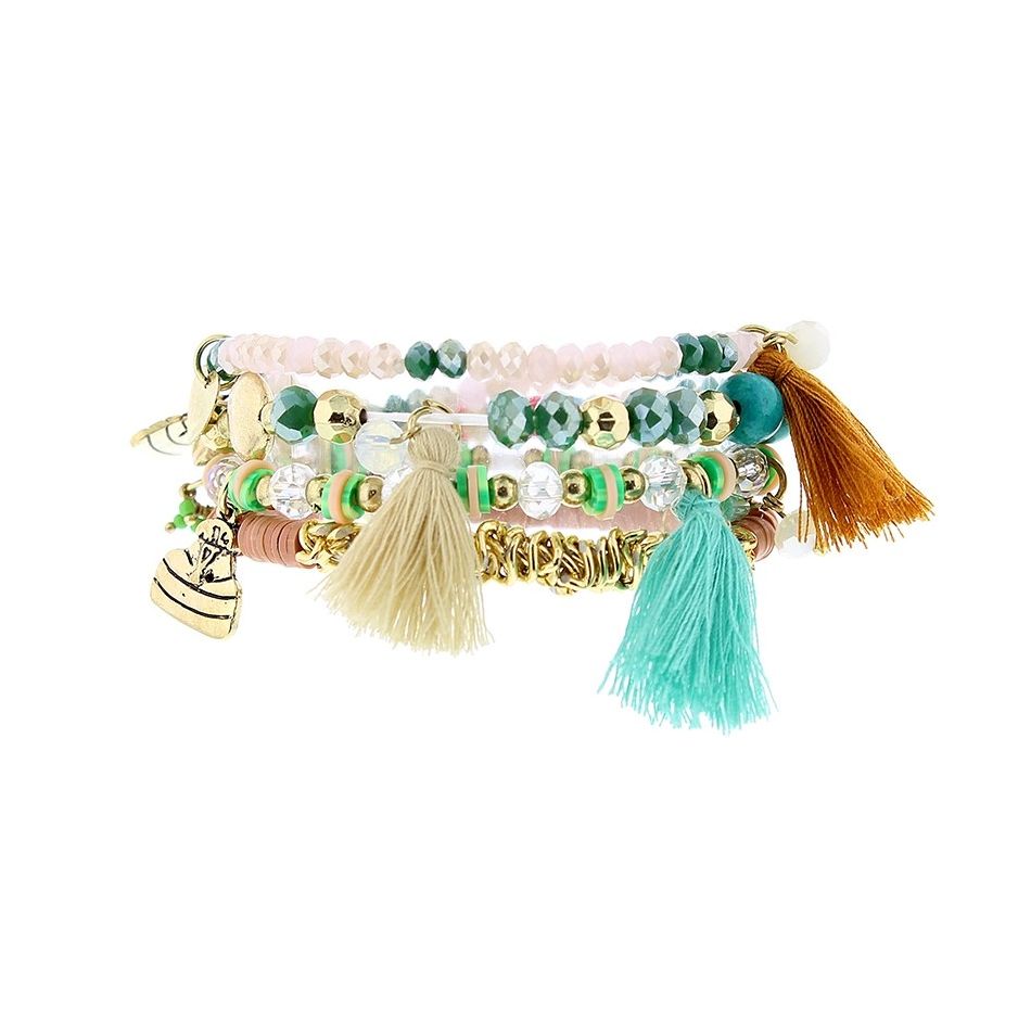 PULSERA 4 TIRAS CUENTAS