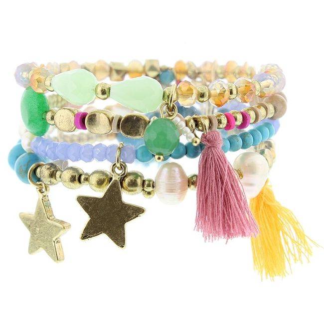 PULSERA 4 TIRAS CUENTAS