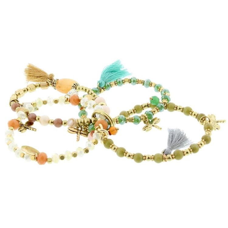 BRACELET 4 STRAPS BEADS 2