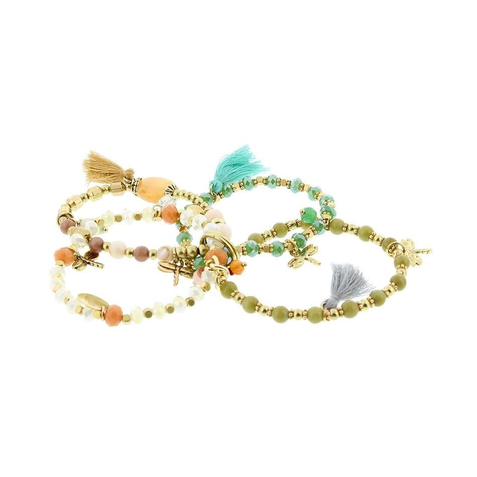 PULSERA 4 TIRAS CUENTAS