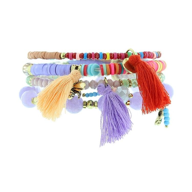 BRACELET 4 STRAPS BEADS