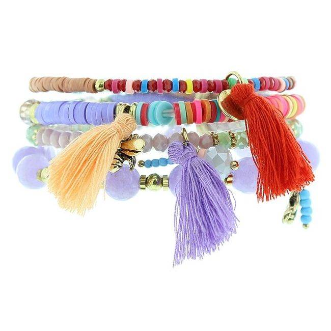 PULSERA 4 TIRAS CUENTAS