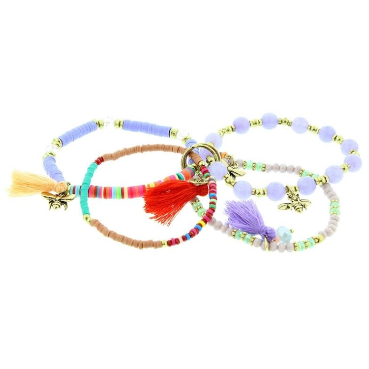 BRACELET 4 STRAPS BEADS 2