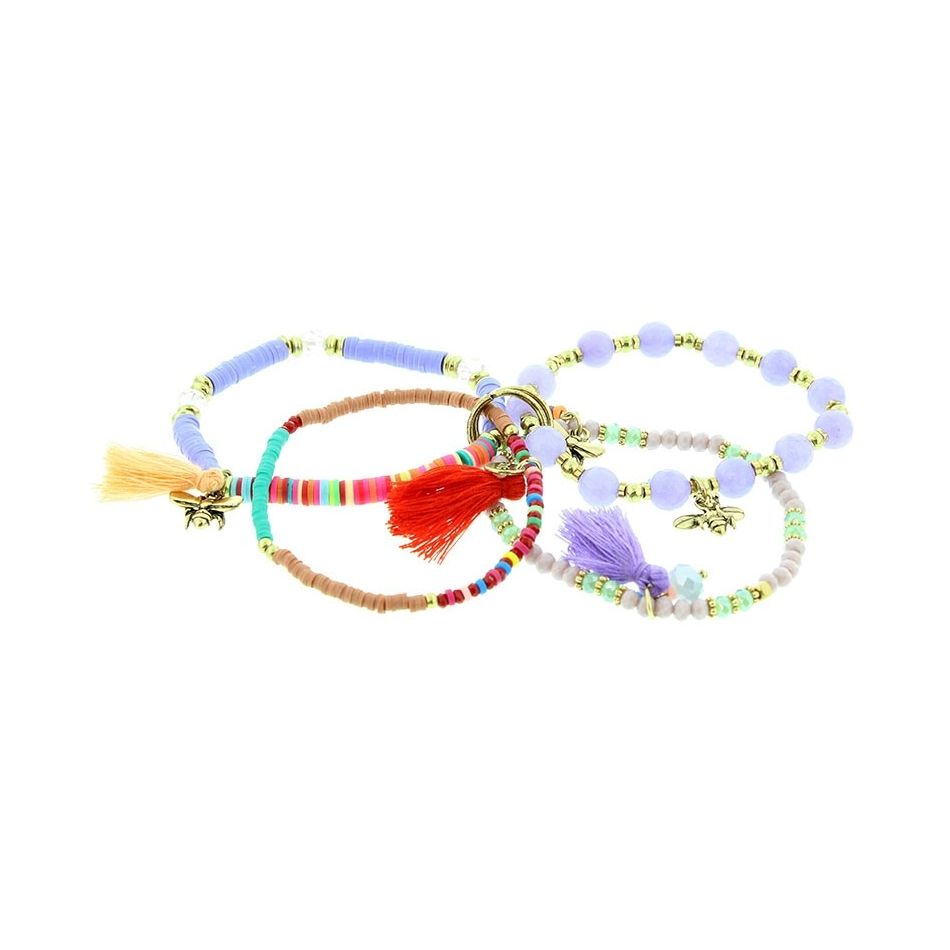 PULSERA 4 TIRAS CUENTAS