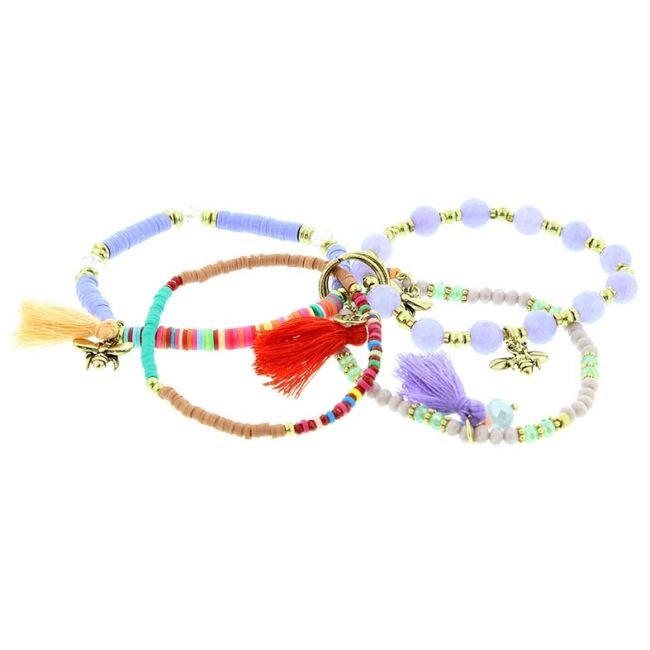 BRACELET 4 STRAPS BEADS