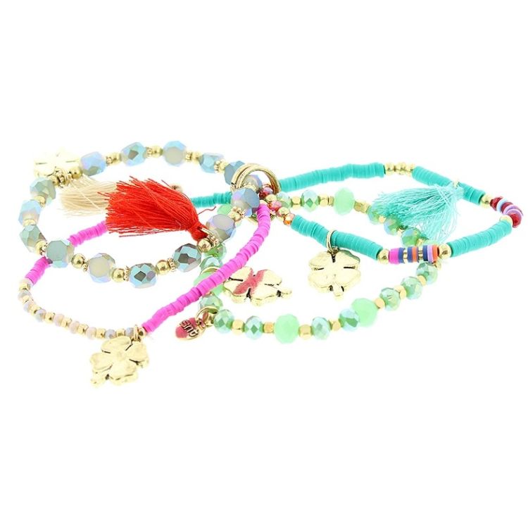 BRACELET 4 STRAPS BEADS