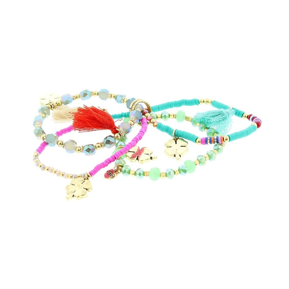 PULSERA 4 TIRAS CUENTAS