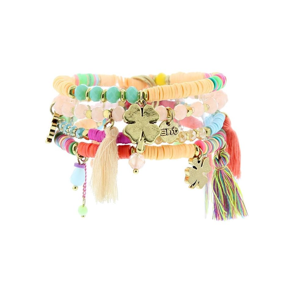 PULSERA 4 TIRAS CUENTAS