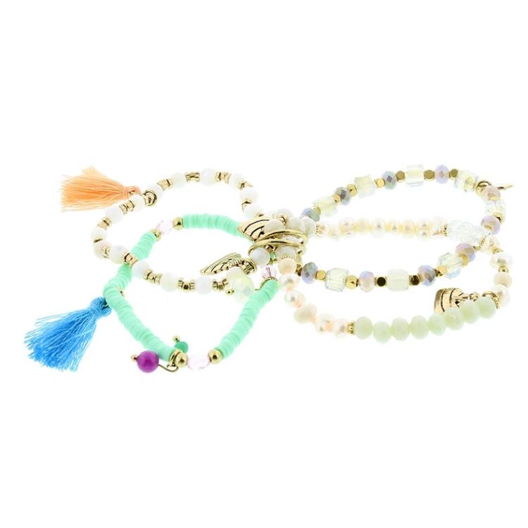 BRACELET 4 STRAPS BEADS