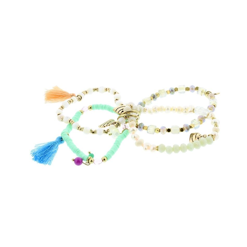PULSERA 4 TIRAS CUENTAS