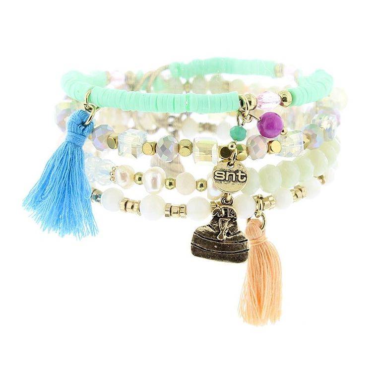 BRACELET 4 STRAPS BEADS 2