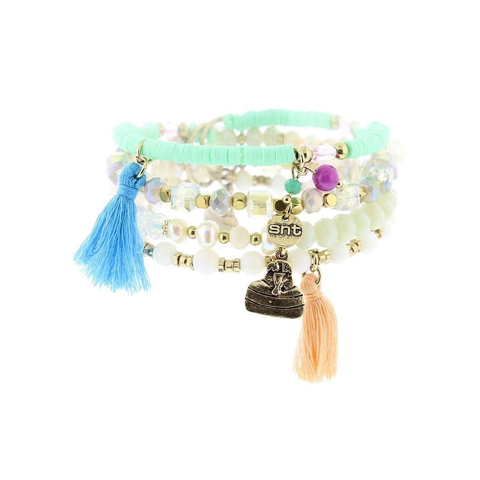 PULSERA 4 TIRAS CUENTAS
